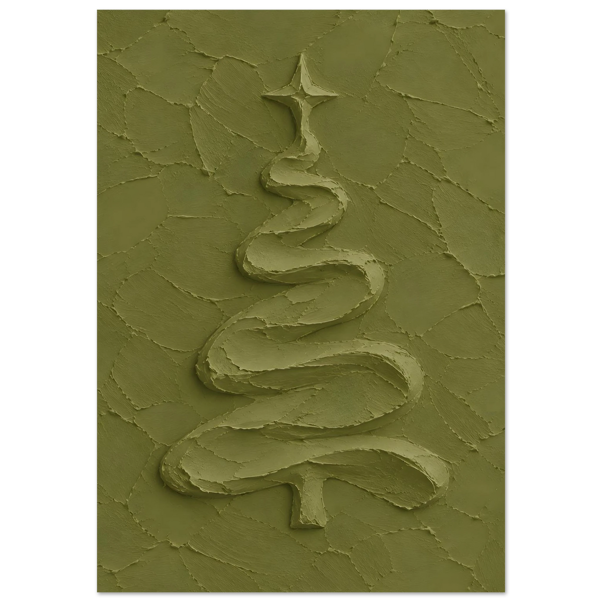 Evergreen – grön julposter med skulptural julgran